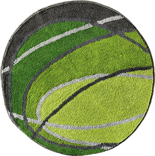 REDBEST Badematte grün Größe rund: 90 cm Ø, WC-Vorlage, WC-Umrandung, Duschvorlage, Duschmatte, WC-Deckelbezug Lynn von REDBEST