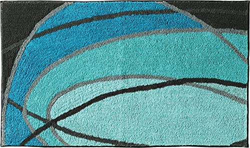 REDBEST Badematte türkis Größe 50x80 cm, WC-Vorlage, WC-Umrandung, Duschvorlage, Duschmatte, WC-Deckelbezug Lynn von REDBEST