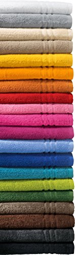 REDBEST Badetuch New York anthrazit Größe 100x150 cm - leichte, weiche Qualität, saugstark, sehr strapazierfähig, 100% Baumwolle von REDBEST