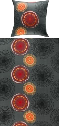 REDBEST Bettwäsche, Bettgarnitur Satin Kreise anthrazit-Terra Größe 80x80 cm / 135x200 cm - 100% Baumwolle, mit praktischem Reißverschluss (weitere Größen, Farben) von REDBEST