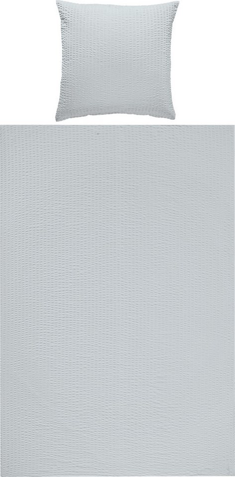 REDBEST Bettwäsche Bettwäsche "Detroit", Polyester, Microfaser-Seersucker Uni von REDBEST