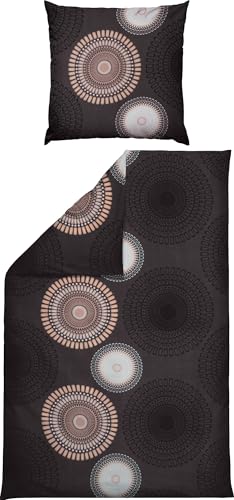 REDBEST Bettwäsche Biber Mandalas anthrazit-beige Größe 80x80 cm / 155x220 cm - mollig warm, temperaturausgleichend, mit Reißverschluss REDBEST Bettwäsche Biber Mandalas anthrazit-beige Größe 80x80 cm / 155x220 cm - mollig warm, temperaturausgleichend, mit Reißverschluss von REDBEST