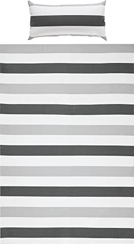 REDBEST Renforcé Bettwäsche-Set grau-Silber-weiß Größe 40x80 cm / 155x220 cm - mit Reißverschluss - atmungsaktiv, strapazierstark - weitere Farben von REDBEST