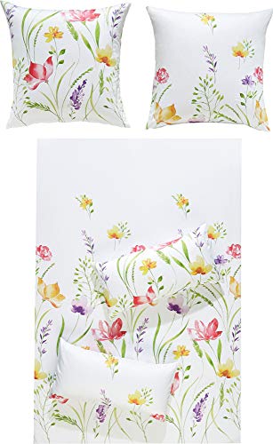 REDBEST Bettwäsche Satin bunt Größe 1x 155x220 cm + 1x 40x80 cm von REDBEST