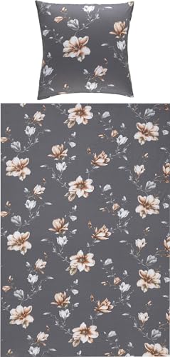 REDBEST Bettwäsche Single-Jersey anthrazit Größe 1x 155x220 cm + 1x 80x80 cm von REDBEST