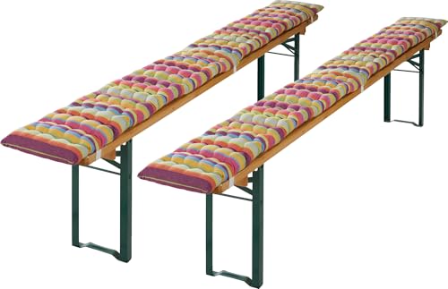 REDBEST Bierbank-Auflage 2er-Pack bunt Größe 25x220 cm von REDBEST