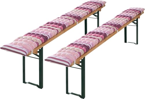 REDBEST Bierbank-Auflage 2er-Pack pink Größe 25x220 cm von REDBEST