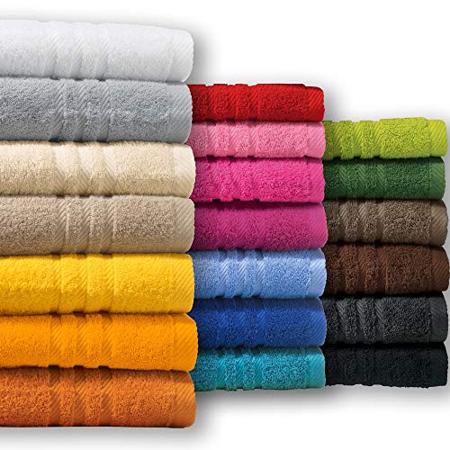 REDBEST Duschtuch New York beige Größe 70x140 cm - leichte, weiche Qualität, saugstark, sehr strapazierfähig, 100% Baumwolle (weitere Farben) von REDBEST