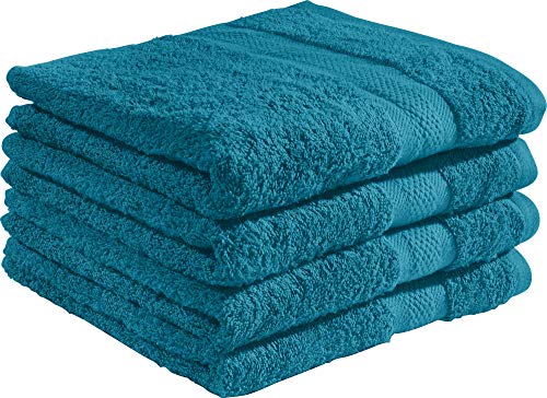 REDBEST Duschtuchset, Frottierset 4er-Pack Chicago Petrol Größe 70x140 cm - saugstark, strapazierfähig, ideal für Reisen, Sport (weitere Farben) von REDBEST
