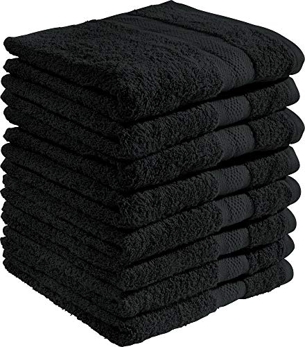 REDBEST Duschtuchset, Frottierset 8er-Pack Chicago - saugstark, strapazierfähig, ideal für Reisen, Sport - schwarz Größe 70x140 cm (weitere Farben) von REDBEST