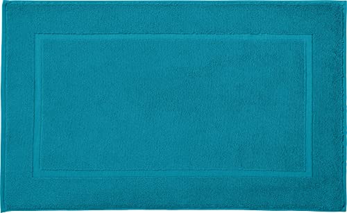 REDBEST Duschvorlage, Badteppich New York Petrol Größe 50x80 cm - saugstark, sehr strapazierfähig, hautsympathisch, trittweich, 100% Baumwolle von REDBEST