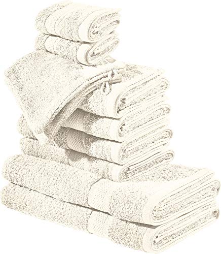 REDBEST Frottier-Set 10-TLG. Chicago Creme Größe - Handtuch, Duschtuch, Gästetuch, Waschhandschuh - saugstark, strapazierfähig, ideal für Reisen, Sport von REDBEST