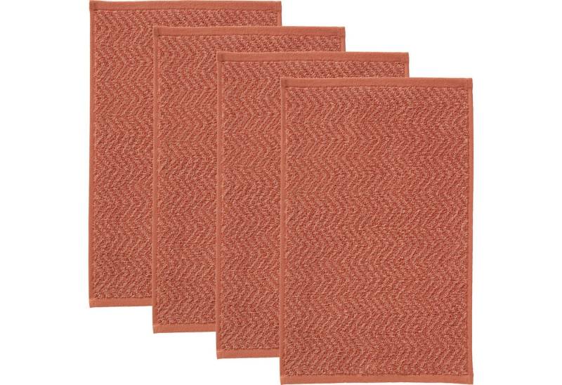 REDBEST Gästehandtuch Gästetuch "Palmdale" 4er-Pack, Frottier, Walk-Frottier gemustert von REDBEST