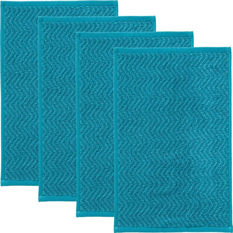 REDBEST Gästehandtuch Gästetuch "Palmdale" 4er-Pack, Frottier, Walk-Frottier gemustert von REDBEST