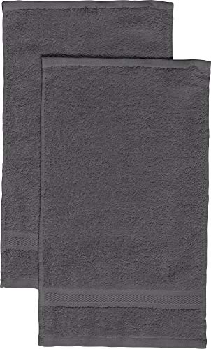 REDBEST Gästetuch 2er-Pack Chicago anthrazit Größe 30x50 cm - saugstark, strapazierfähig, ideal für Reisen, Sport (weitere Farben) von REDBEST