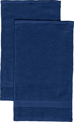 REDBEST Gästetuch 2er-Pack Chicago dunkelblau Größe 30x50 cm - saugstark, strapazierfähig, ideal für Reisen, Sport (weitere Farben) von REDBEST