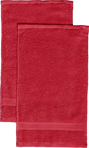 REDBEST Gästetuch 2er-Pack Chicago rot Größe 30x50 cm - saugstark, strapazierfähig, ideal für Reisen, Sport (weitere Farben) von REDBEST