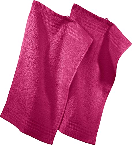 REDBEST Gästetuch New York 2er- Pack pink Größe 30x50 cm - leichte, weiche Qualität, saugstark, sehr strapazierfähig, 100% Baumwolle (weitere Farben) von REDBEST