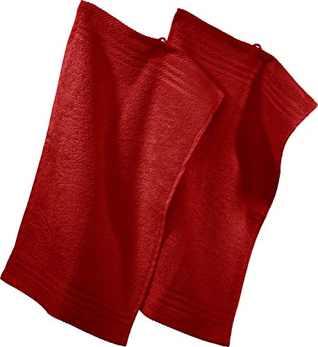 REDBEST Gästetuch New York 2er- Pack rot Größe 30x50 cm - leichte, weiche Qualität, saugstark, sehr strapazierfähig, 100% Baumwolle von REDBEST