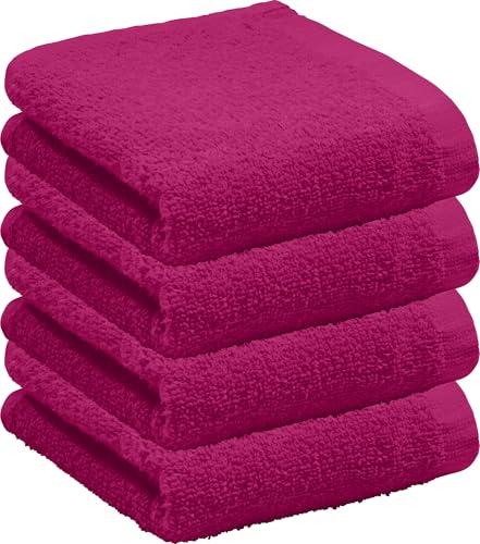 REDBEST Gästetuch Oceanside 4er-Pack Walk-Frottier Fuchsia Größe 30x50 cm von REDBEST