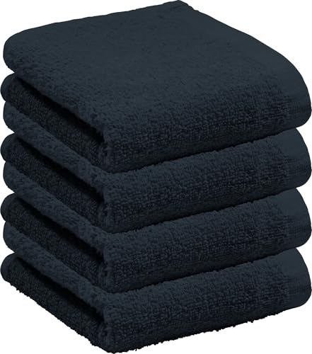 REDBEST Gästetuch Oceanside 4er-Pack Walk-Frottier schwarz Größe 30x50 cm von REDBEST