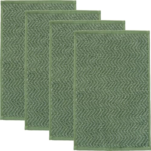 REDBEST Gästetuch Palmdale 4er-Pack Walk-Frottier grün Größe 30x50 cm von REDBEST