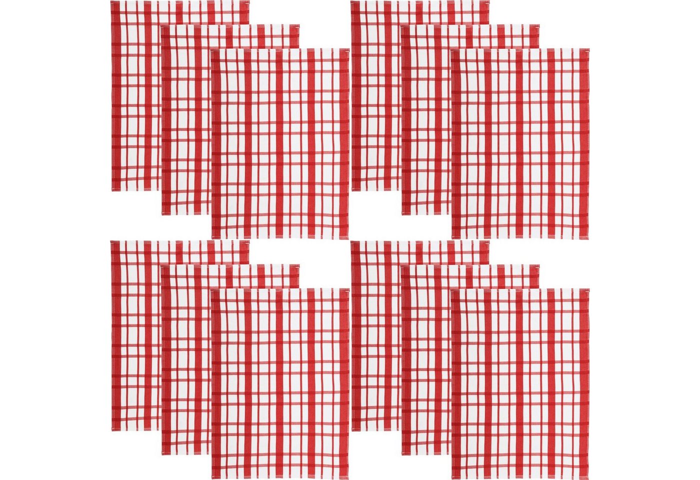 REDBEST Geschirrtuch Baumwolle Geschirrtuch 12er-Pack, (12-tlg), Baumwolle Karo von REDBEST