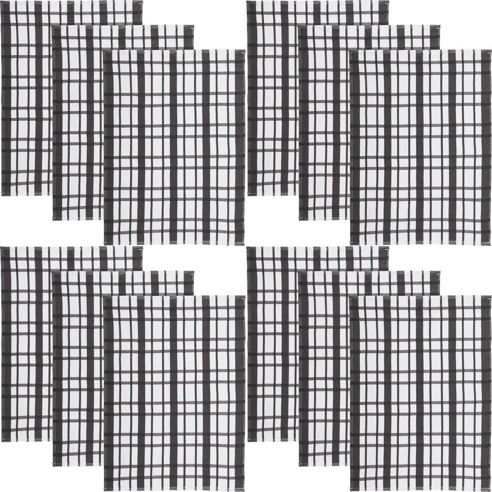 REDBEST Geschirrtuch Baumwolle Geschirrtuch 12er-Pack, (12-tlg), Baumwolle Karo von REDBEST