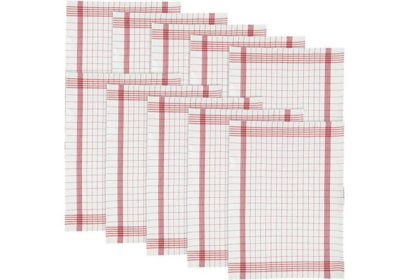 REDBEST Geschirrtuch Geschirrtuch 10er-Pack, Halbleinen Karo von REDBEST