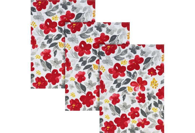 REDBEST Geschirrtuch Geschirrtuch 3er-Pack, Baumwolle Blumen von REDBEST