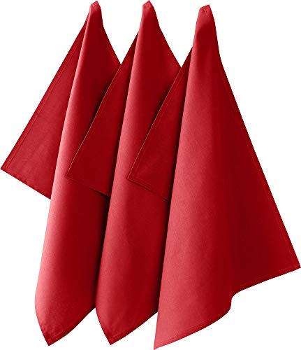 REDBEST Geschirrtuch"Seattle" 3er-Pack Baumwolle rot Größe 50x70 cm von REDBEST