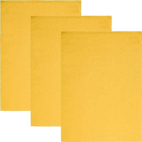 REDBEST Geschirrtuch "Tulsa" 3er-Pack Baumwolle curry Größe 50x70 cm von REDBEST