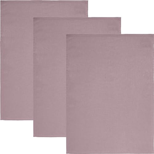 REDBEST Geschirrtuch "Tulsa" 3er-Pack Baumwolle mauve Größe 50x70 cm von REDBEST