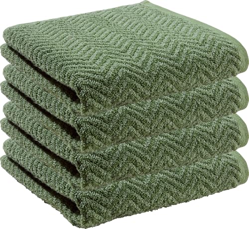 REDBEST Handtuch Palmdale 4er-Pack Walk-Frottier grün Größe 50x100 cm von REDBEST
