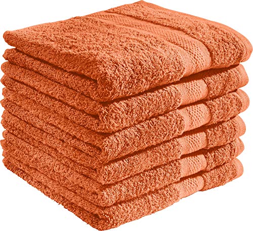 REDBEST Handtuchset, Frottierset 6er-Pack Chicago - saugstark, strapazierfähig, ideal für Reisen, Sport - Terra Größe 50x100 cm (weitere Farben) von REDBEST