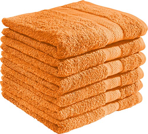 REDBEST Handtuchset, Frottierset 6er-Pack Chicago - saugstark, strapazierfähig, ideal für Reisen, Sport - orange Größe 50x100 cm (weitere Farben) von REDBEST