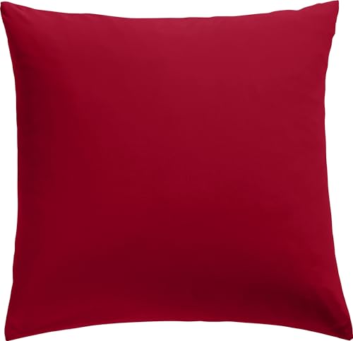 REDBEST Kissenbezug Single- Jersey San Francisco - weiche Qualität, bügelfrei, praktischer Reißverschluss, 100% Baumwolle - Bordeaux Größe 80x80 cm von REDBEST