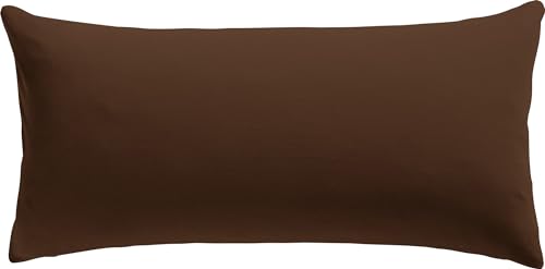 REDBEST Kissenbezug Single- Jersey San Francisco - weiche Qualität, bügelfrei, praktischer Reißverschluss, 100% Baumwolle - Dunkelbraun Größe 40x80 cm von REDBEST