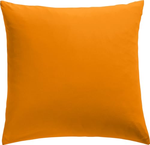 REDBEST Kissenbezug Single- Jersey San Francisco - weiche Qualität, bügelfrei, praktischer Reißverschluss, 100% Baumwolle - Mandarine Größe 80x80 cm von REDBEST