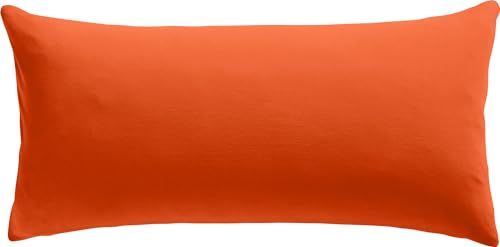 REDBEST Kissenbezug Single- Jersey San Francisco - weiche Qualität, bügelfrei, praktischer Reißverschluss, 100% Baumwolle - orange Größe 40x80 cm von REDBEST