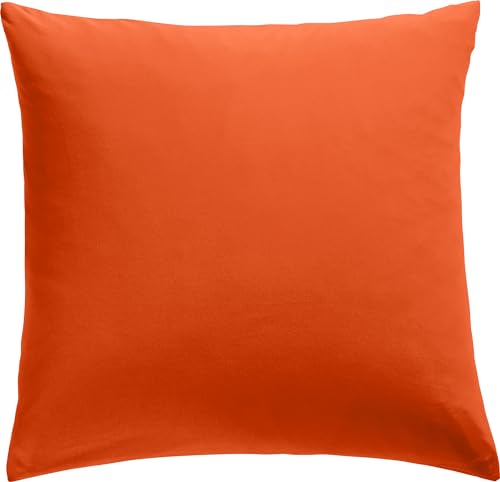 REDBEST Kissenbezug Single- Jersey San Francisco - weiche Qualität, bügelfrei, praktischer Reißverschluss, 100% Baumwolle - orange Größe 80x80 cm von REDBEST