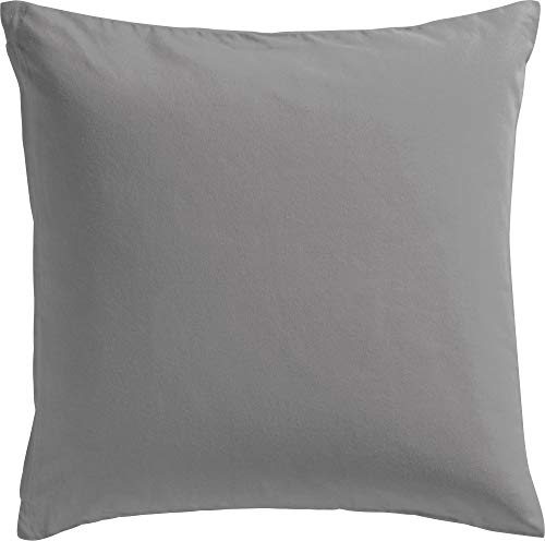 REDBEST Kissenhülle, Kissenbezug Uni Seattle, 100% Baumwolle grau Größe 40x40 cm - Robustes, glattes Gewebe, mit praktischem Reißverschluss von REDBEST