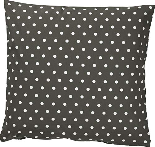 REDBEST Kissenhülle, Kissenbezug Punkte Orlando, 100% Baumwolle grau Größe 40x40 cm - Robustes, glattes Gewebe, mit praktischem Reißverschluss von REDBEST