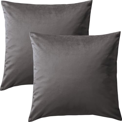 REDBEST Kissenhülle 2er-Pack Kingsville Nicky-Velours Uni grau Größe 40x40 cm - samtig-weicher Stoff, sanft zur Haut und warm im Griff REDBEST Kissenhülle 2er-Pack Kingsville Nicky-Velours Uni grau Größe 40x40 cm - samtig-weicher Stoff, sanft zur Haut und warm im Griff von REDBEST