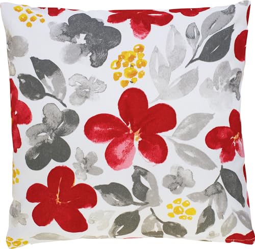 REDBEST Kissenhülle Baumwolle rot-grau Größe 50x50 cm von REDBEST