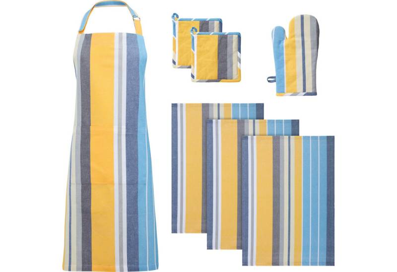 REDBEST Kochschürze Küchen-Set 7-tlg., Streifen von REDBEST