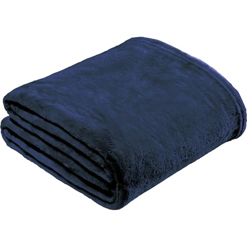 REDBEST Microfaserdecke Amarillo 5er-Pack, Fleece-Wohndecke, Sofadecke dunkelblau Größe 150x200 cm - kuscheliger Teddyfleece, pflegeleicht, waschbar von REDBEST