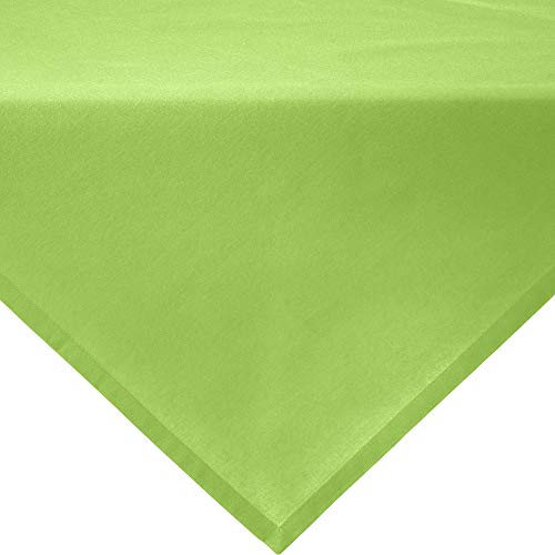 REDBEST Mitteldecke, Tischdecke Uni Seattle, 100% Baumwolle apfelgrün Größe 80x80 cm - Robustes, glattes Gewebe, mit hochwertigem Kuvertsaum von REDBEST