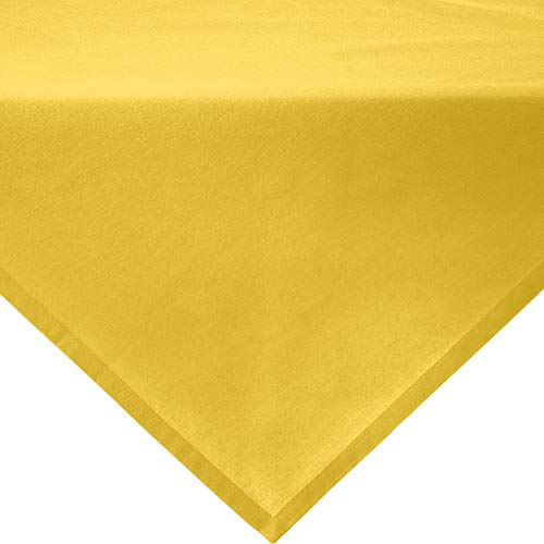 REDBEST Mitteldecke, Tischdecke Uni Seattle, 100% Baumwolle gelb Größe 80x80 cm - Robustes, glattes Gewebe, mit hochwertigem Kuvertsaum von REDBEST