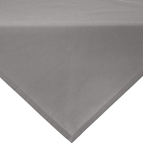 REDBEST Mitteldecke, Tischdecke Uni Seattle, 100% Baumwolle grau Größe 100x100 cm - Robustes, glattes Gewebe, mit hochwertigem Kuvertsaum von REDBEST